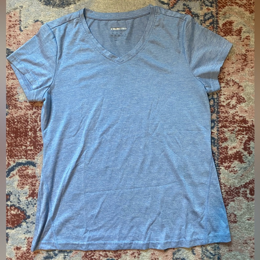 Blue Short Sleeve V-Neck Tee Relaxed Fit